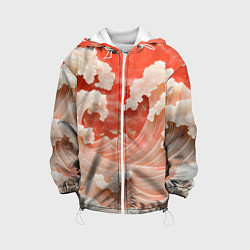 Детская куртка Японские красные волны