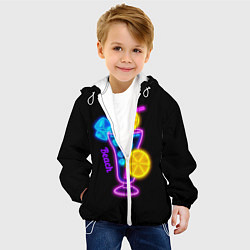 Куртка с капюшоном детская Night beach, цвет: 3D-белый — фото 2