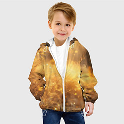 Куртка с капюшоном детская Золотые лучи солнца на рассвете, цвет: 3D-белый — фото 2