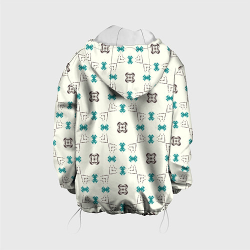 Детская куртка Узорчатый паттерн в квадратных ячейках / 3D-Белый – фото 2
