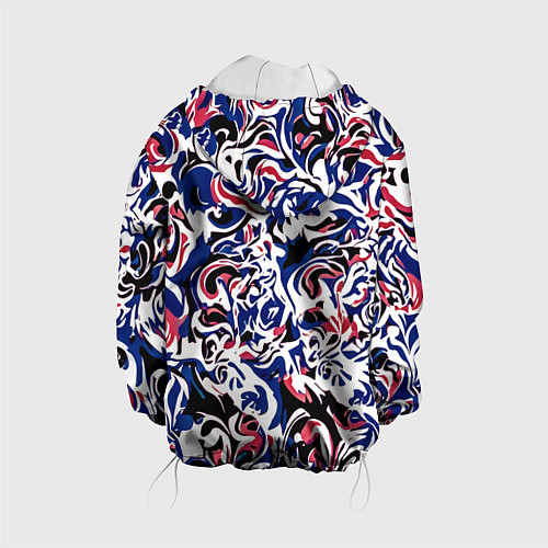 Детская куртка Абстрактный паттерн бело-сине-красный / 3D-Белый – фото 2