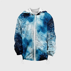 Куртка с капюшоном детская Тёмно-синяя дымка с серебристой крошкой, цвет: 3D-белый