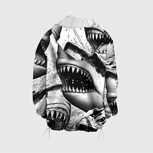 Детская куртка Белая акула - стая / 3D-Белый – фото 2