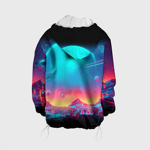 Детская куртка Космонавт Бендер на неоновой планете / 3D-Белый – фото 2
