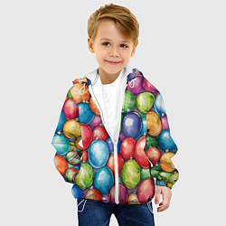 Куртка с капюшоном детская Россыпь новогодних шаров, цвет: 3D-белый — фото 2