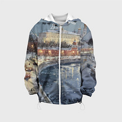 Куртка с капюшоном детская Новогодние праздники в Москве, цвет: 3D-белый