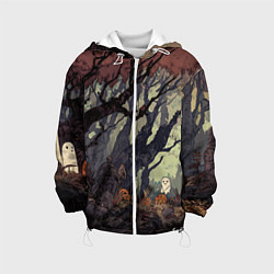 Куртка с капюшоном детская Призрачный лес, цвет: 3D-белый