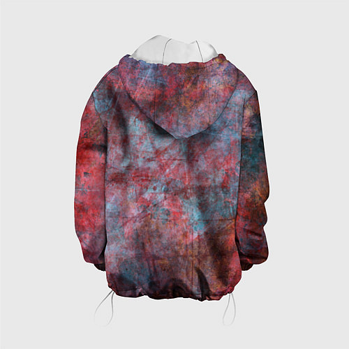 Детская куртка Абстракция - red rust on blue / 3D-Белый – фото 2