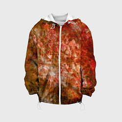 Куртка с капюшоном детская Абстракция - bright red, цвет: 3D-белый