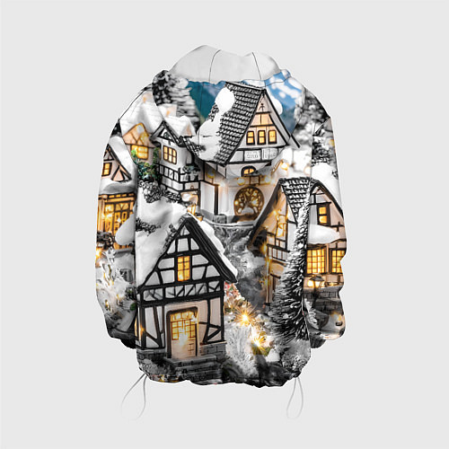 Детская куртка Объемные новогодние дома / 3D-Белый – фото 2
