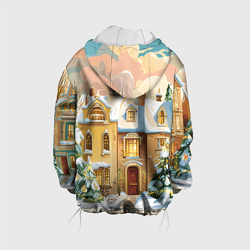 Детская куртка Новогодний город / 3D-Белый – фото 2