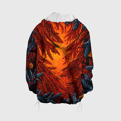 Детская куртка Новогодние ветки елок / 3D-Белый – фото 2