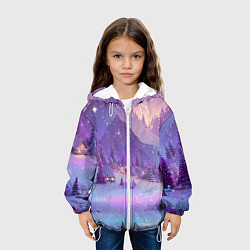 Куртка с капюшоном детская Новогодняя магическая атмосфера, цвет: 3D-белый — фото 2