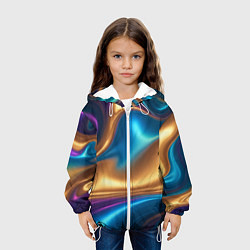 Куртка с капюшоном детская Сплавы разноцветные, цвет: 3D-белый — фото 2