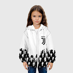 Куртка с капюшоном детская Ювентус краски люди, цвет: 3D-белый — фото 2