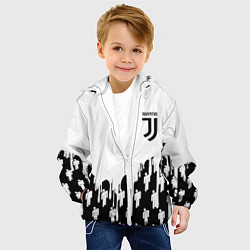 Куртка с капюшоном детская Ювентус краски люди, цвет: 3D-белый — фото 2