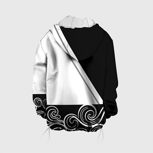 Детская куртка Ювентус геометрия полосы текстура / 3D-Белый – фото 2