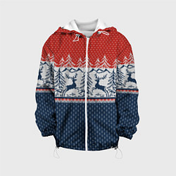 Детская куртка Вязаный узор с оленями
