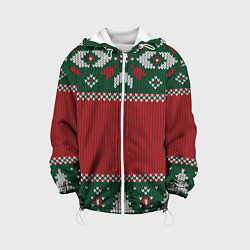 Детская куртка Новогодний узор вязаный