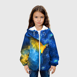 Куртка с капюшоном детская Космический попугай, цвет: 3D-белый — фото 2
