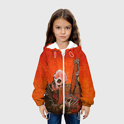 Куртка с капюшоном детская Скелет с гитарой, цвет: 3D-белый — фото 2