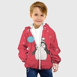 Куртка с капюшоном детская Влюбленная пингвинка, цвет: 3D-белый — фото 2