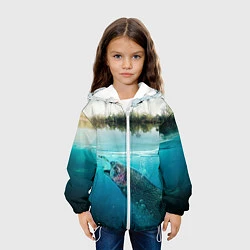 Куртка с капюшоном детская Рыбалка на спиннинг, цвет: 3D-белый — фото 2