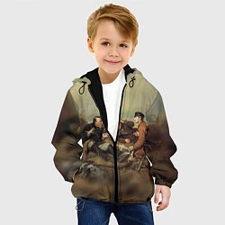 Куртка с капюшоном детская Русские охотники, цвет: 3D-черный — фото 2