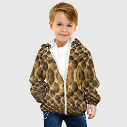 Куртка с капюшоном детская Змеиная кожа, цвет: 3D-белый — фото 2