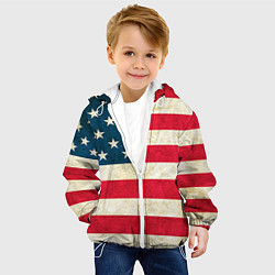 Куртка с капюшоном детская США, цвет: 3D-белый — фото 2