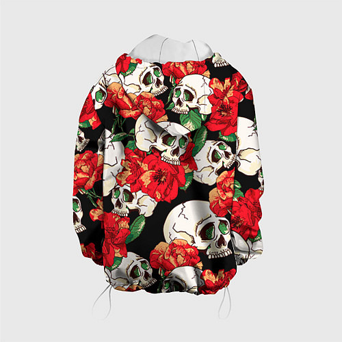 Детская куртка Черепки и розы / 3D-Белый – фото 2