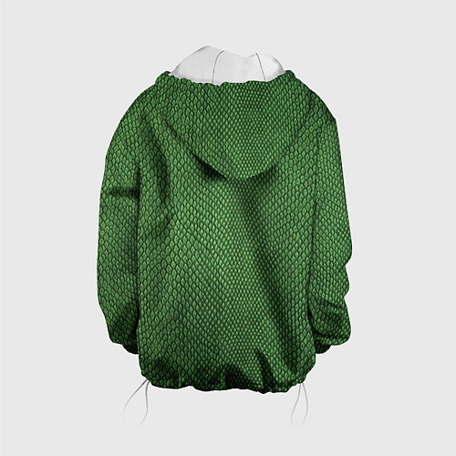 Детская куртка Змеиная зеленая кожа / 3D-Белый – фото 2