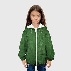 Куртка с капюшоном детская Змеиная зеленая кожа, цвет: 3D-белый — фото 2