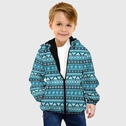 Куртка с капюшоном детская Винтажный орнамент, цвет: 3D-черный — фото 2