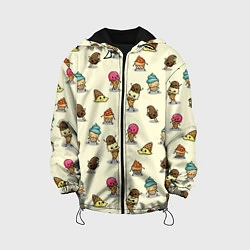 Куртка с капюшоном детская Мороженое с характером, цвет: 3D-черный