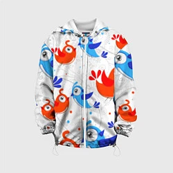 Куртка с капюшоном детская Птички, цвет: 3D-белый