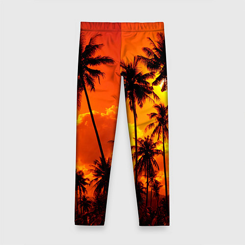 Детские легинсы Таиланд - пальмы на закате / 3D-принт – фото 2