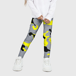 Леггинсы для девочки Yellow & Grey Camouflage, цвет: 3D-принт — фото 2