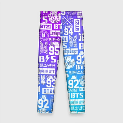 Детские легинсы BTS Logos / 3D-принт – фото 2