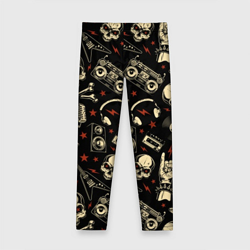 Детские легинсы Гранж с черепами / 3D-принт – фото 2