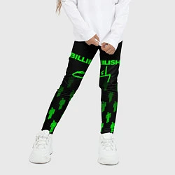 Леггинсы для девочки Billie Eilish: Green & Black Autograph, цвет: 3D-принт — фото 2