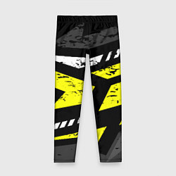 Детские легинсы Black yellow abstract sport style