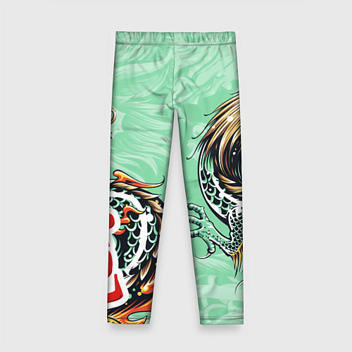 Детские легинсы Изумрудный дракон / 3D-принт – фото 2