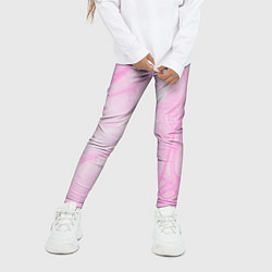 Леггинсы для девочки Розовые разводы краска зефир, цвет: 3D-принт — фото 2