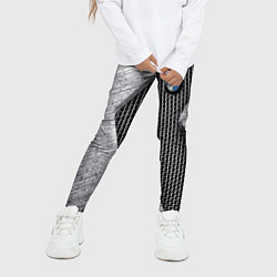 Леггинсы для девочки BMW - emblem - metal - texture, цвет: 3D-принт — фото 2