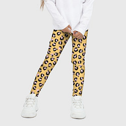 Леггинсы для девочки Желтый леопардовый принт, цвет: 3D-принт — фото 2