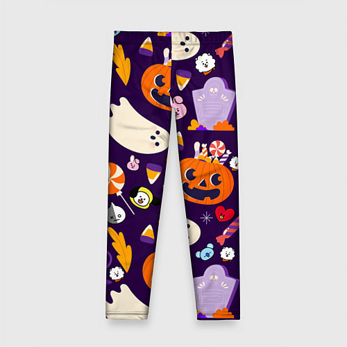 Детские легинсы HALLOWEEN BTS BT21 PATTERN БТ21 БТС ХЕЛЛОУИН / 3D-принт – фото 2