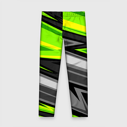 Детские легинсы Зеленые линии / 3D-принт – фото 2