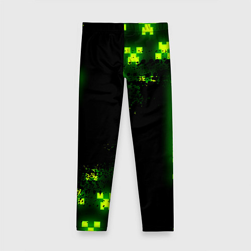 Детские легинсы MINECRAFT NEON LOGO CREEPER / 3D-принт – фото 2