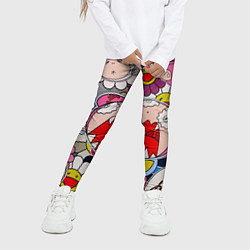 Леггинсы для девочки Takashi Murakami кричащий арт, цвет: 3D-принт — фото 2